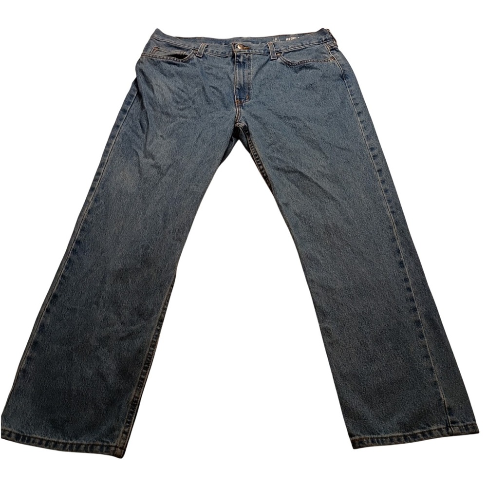 George Regular Fit Men's Medium Wash Denim Jeans 36x30 Blue Cotton 5 Pocket